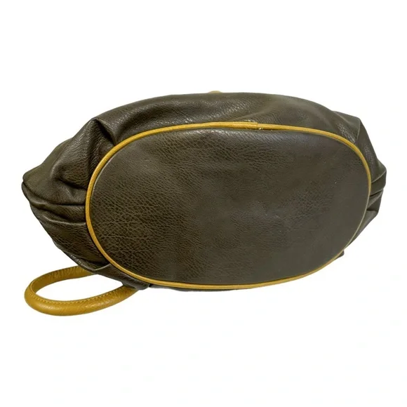 Black Rivet Faux Leather Bag Brown and Yellow - Picture 8 of 11